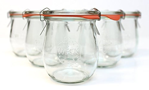 Mini Tulip Jelly Jar (6 jars w/ glass lids, 6 rings, & 12 clamps)