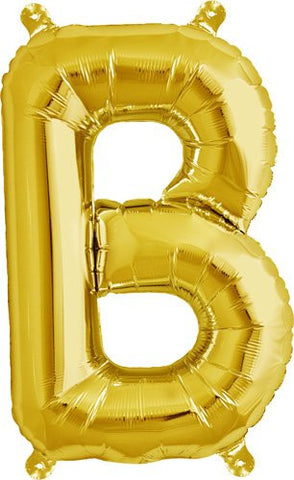 Letter B, Packaged, 16", Gold, Air Filled