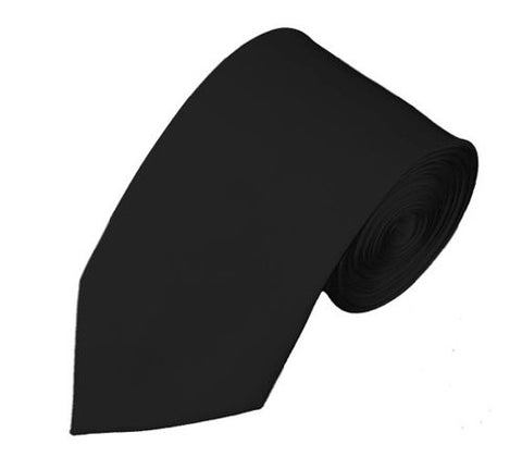 Mens Solid Color 2.75" Slim Tie - Black