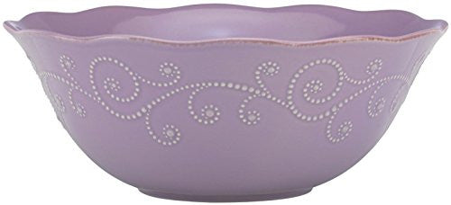 FRENCH PERLE VIOLET SERVE BOWL
