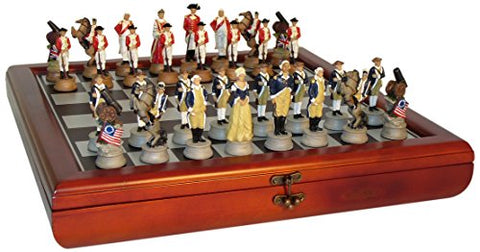 3.25" Revolutionary War Resin Chessmen - Cherry Stained 40394CCT Chest