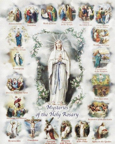 Mysteries of the Rosary Print, 8" x 10"