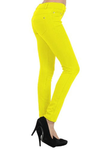 Yelete Americana 5-Pocket Silhoutte Leggings - Yellow M
