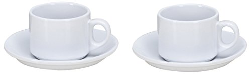 Espresso Set,Set of 2,White 3 Oz