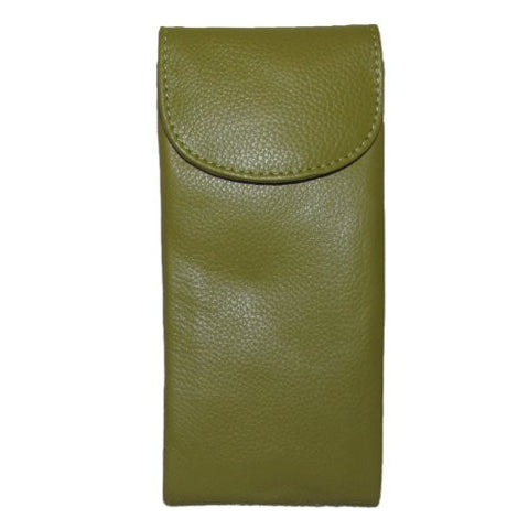 Double Eyeglass Case With Flap Closure, Moss Green
