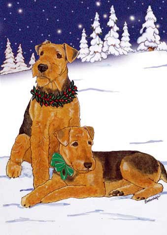 Airedale Christmas Card 10 pcs.