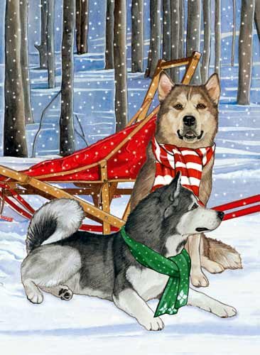 Alaskan Malamute Christmas Card 10 pcs.