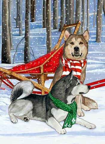 Alaskan Malamute Christmas Card 10 pcs.