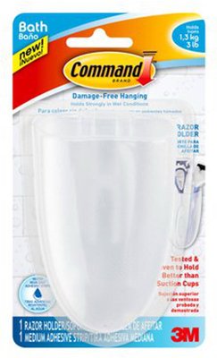 Razor Holder with Water Resistant Strips Clear Frosted 1 holder, 2 strips/pk
