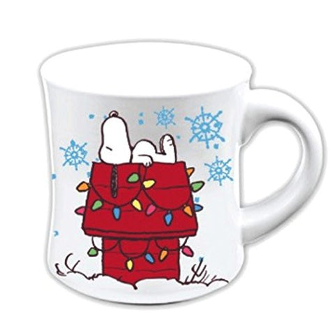 Peanuts Holiday 12 oz. Fluted Ceramic Mug, 5" x 3.5" x 3.75"