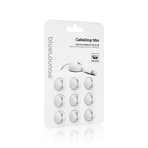 CableDrop Mini - White (9-Pcs.), 0.79 x 0.375 in