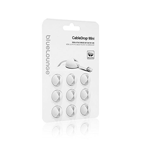 CableDrop Mini - White (9-Pcs.), 0.79 x 0.375 in