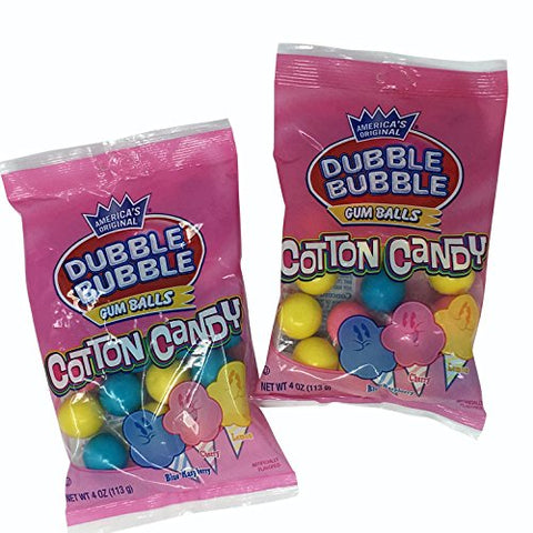 Bubble Gum Dubble Bubble 4 Oz Cotton Candy Peg Bag 3 Asst Flavor