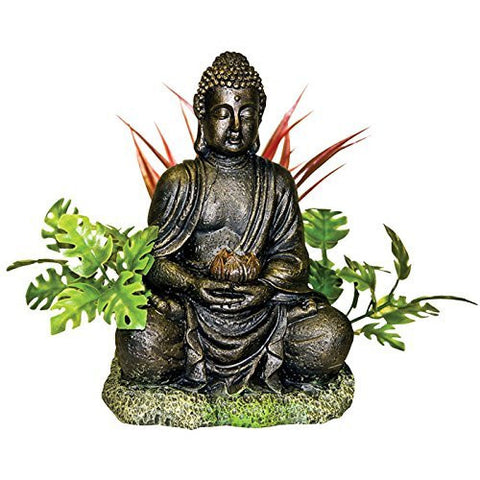 Bronze Buddha with Plants 8 x 7 x 6.25