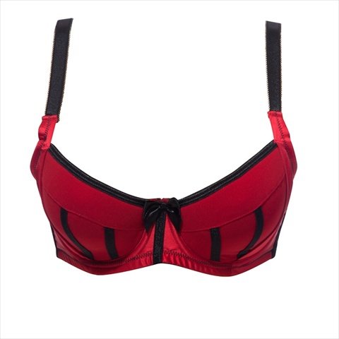 CHARLOTTE Padded Bra 36H, Red/Black