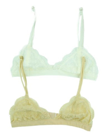 Anemone Women's Lace Bralette (2 Pack),Medium/Large,nude/ivory