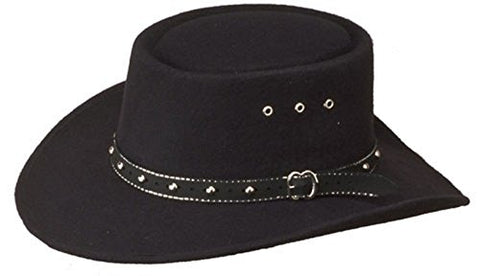 Black Faux Felt Gambler Hat One Size Fits Adults S-M