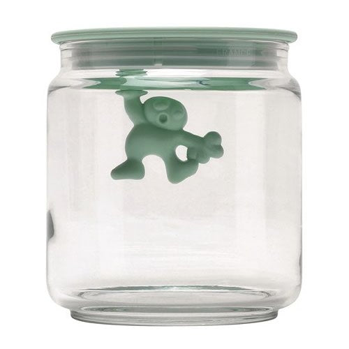 Kitchen Box in Glass with Hermetic Lid, Mint Shake, 4¾ in.