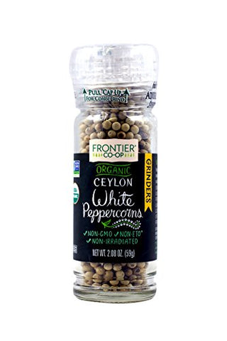 Organic White Peppercorns with Grinder 2.08 oz.