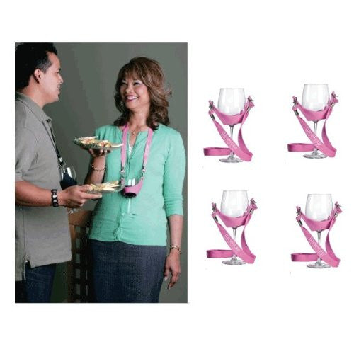 Wine Yoke Wine Glass Holder, Pink