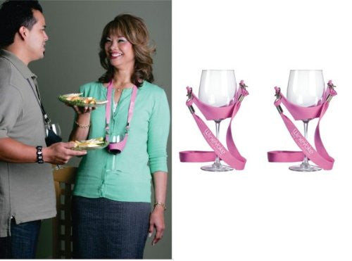 Wine Yoke Wine Glass Holder, Pink