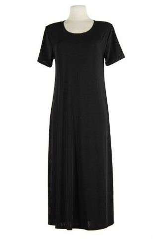 BNS Long Dress Short Sleeve - Black, Large