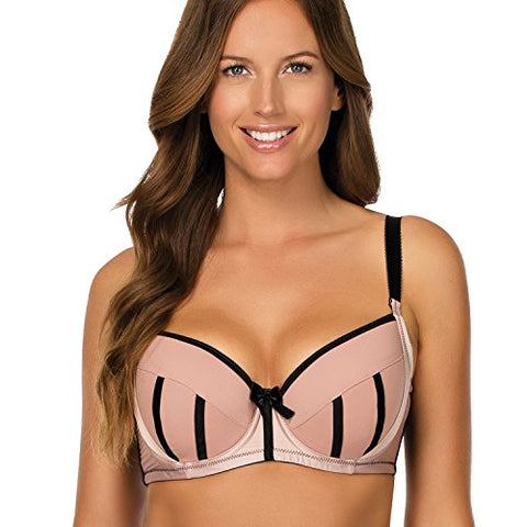 CHARLOTTE Padded Bra 38J, Dusty Rose/Black