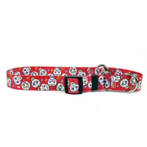 Sugar Skull Collection - Martingale Collar, Medium, Red