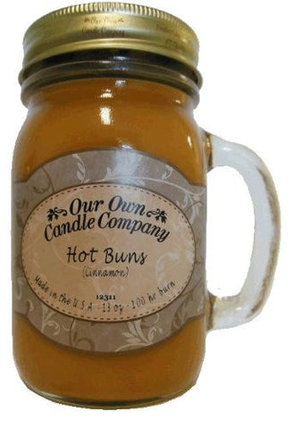 Cinnamon Hot Buns Scented 13 oz Mason Jar Candle - Made in the USA by Our Own Candle Company - 2 Pack