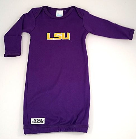 LSU Tigers Layette Gown (NB - 3 Months, School Color)