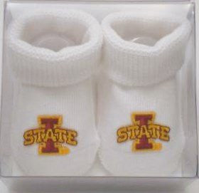 Iowa State Cyclones Boxed Baby Booties (NB - 3 Months, White)