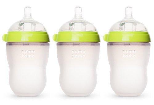 "Natural Feel" Baby Bottle (Single Pack), 8 oz Green