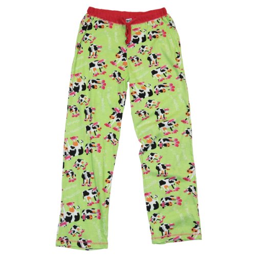 Lazy One Women's Moody in the Morning-Cow PJ Pant - Adjustable Drawstring and Cute Front Pocket (X-Large)