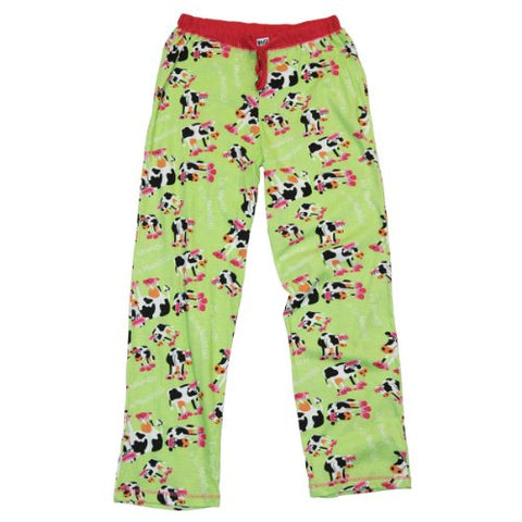 Lazy One Women's Moody in the Morning-Cow PJ Pant - Adjustable Drawstring and Cute Front Pocket (X-Large)