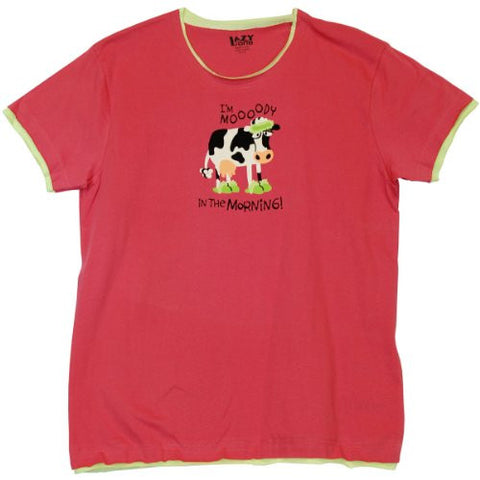 LazyOne Womens Mooody in the Morning PJ T Shirt Large