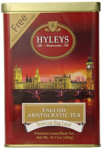 ENGLISH ARISTOCRATIC LOOSE BLACK TEA IN TINS WITH TRANSPARENT LID - 400 GRAMS/14.1 OZ