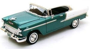 Motormax Premium American - Chevy Bel Air Hard Top (1955, 1/18 scale diecast model car, Green & White)