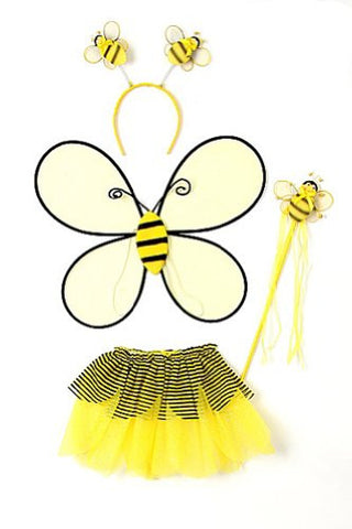 Bumble bee 4 pcs set : wings, tutu, wand and hair band