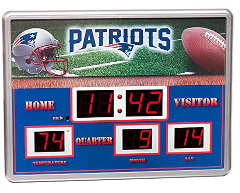 14x19" ScoreBoard/Clock/Therm (Comm)-New England Patriots