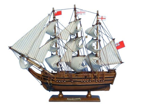 Wooden HMS Bounty Tall Model Ship 15 in