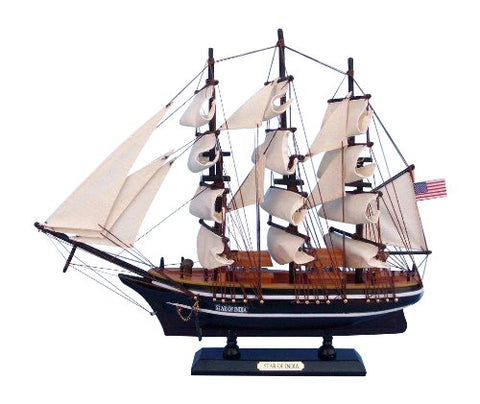 Wooden Star of India Tall Model Ship 15 in