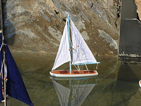 Wooden It Floats 12" - Light Blue Floating Sailboat Model