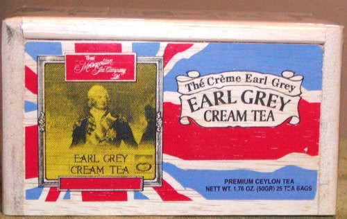 Cream Earl Grey Tea in Wood Box - 25 Tea Bags