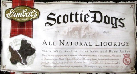 SCOTTIE DOG BLK LICORICE 11.5oz BG 12ct
GIMBAL'S - Package