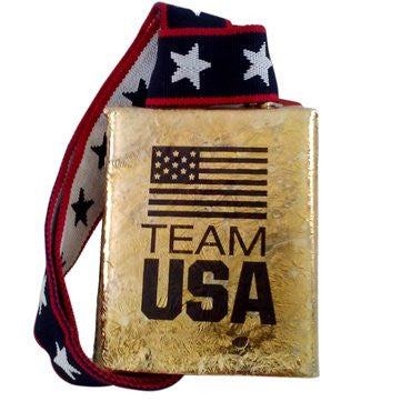 COWBELL: TEAM USA 4" Cowbell by MOEN Bells of Norway FUN loud brass-coated bell!