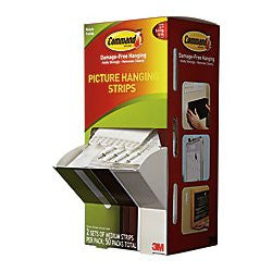 3M Command Picture Hanging Strips, 5/8 x 2-3/4 Inches, White, 50/Carton