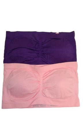 Anenome Women's Strapless Seamless Bandeau Padding (2 or 4 pack),One Size,Purple/Pink