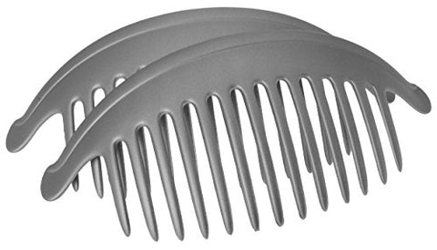 Belle Large Interlocking Comb Pair - Matte Graphite
