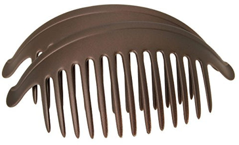 Belle Large Interlocking Comb Pair - Matte Chocolate