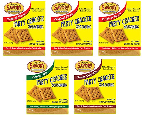 Original-Saltine Seasoning, 1.4oz and Garden Dill- Saltine Seasoning, 1.4oz and Texas Chipotle-Saltine Seasoning, 1.4oz